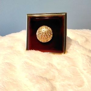 Vintage compact mirror with pouch